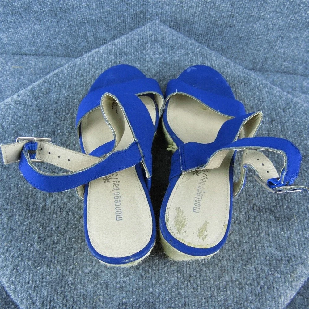 Montego Bay Club Women Ankle Strap Sandal Shoes Blue Synthetic Size 8.5 Medium - Picture 6 of 10